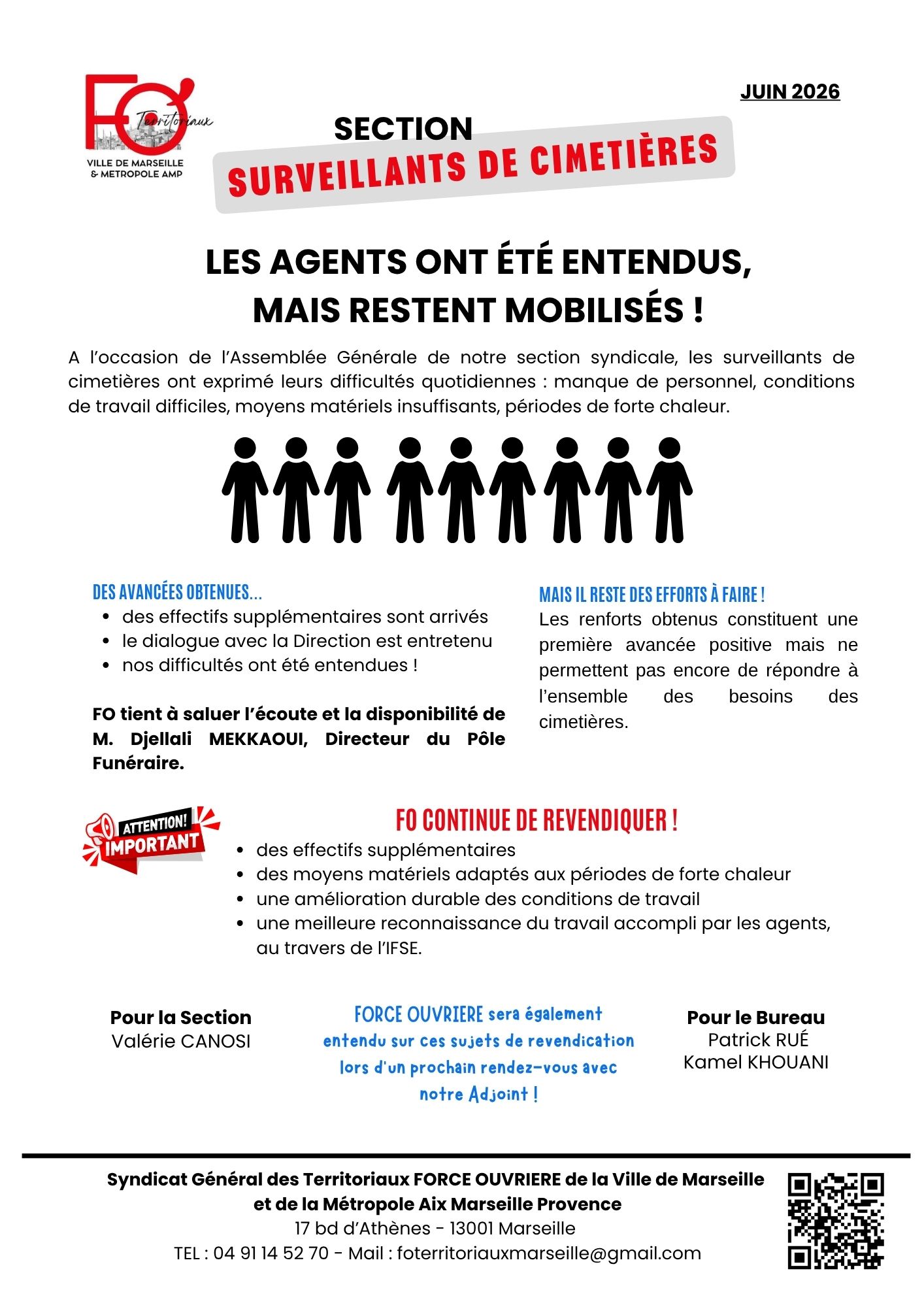 SURVEILLANTS DE CIMETIERES MOBILISES !